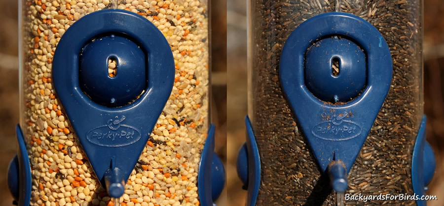 tube feeders using nyjer and millet bird seed